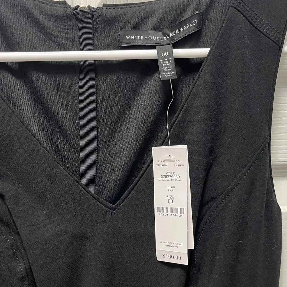 White House Black Market Classic Black Midi Dress - Picture 2 of 4